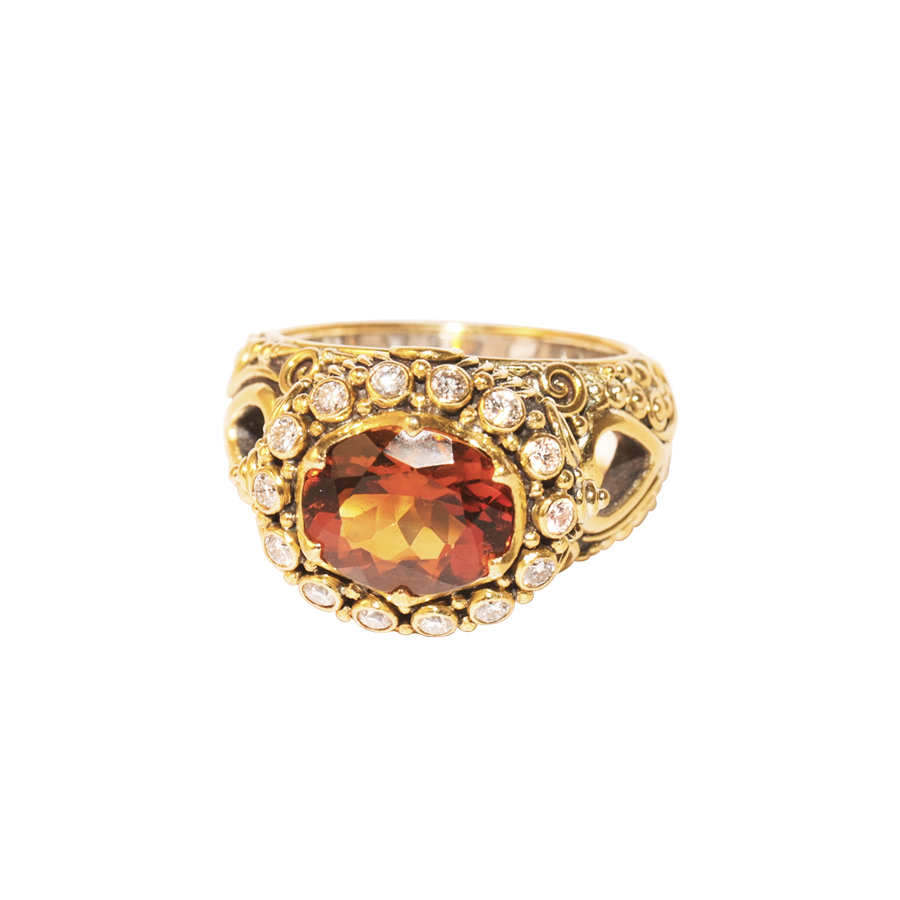 SOLD Madeira Citrine Heart ring with Diamonds sold -s589 | Van Andel ...