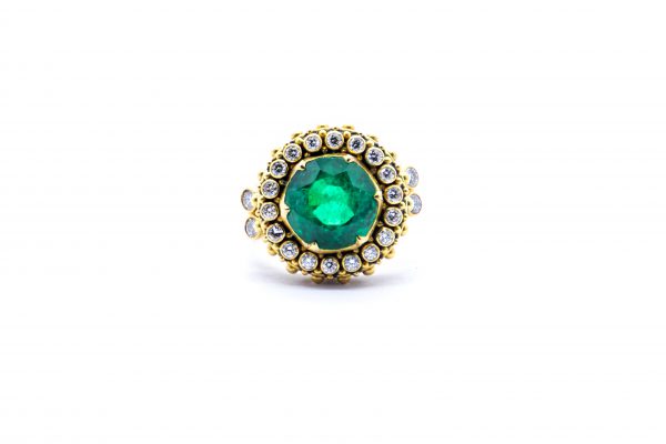 Emerald Chalice ring with diamonds - BN12 - Image 2