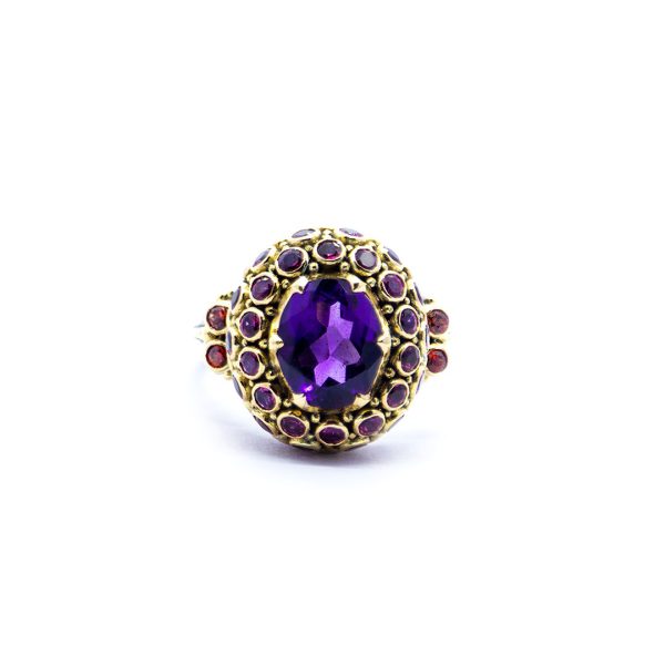 Amethyst princess ring with pink tourmalines S729 - Image 2